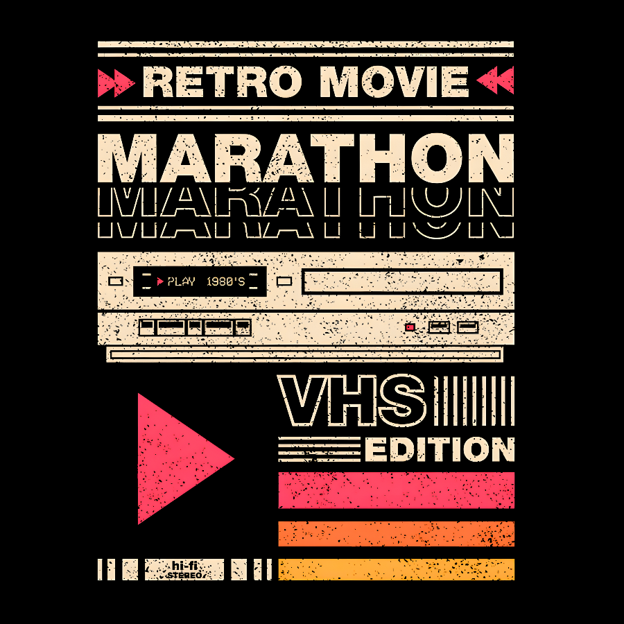Retro Movie Marathon VHS Edition  T-Shirt