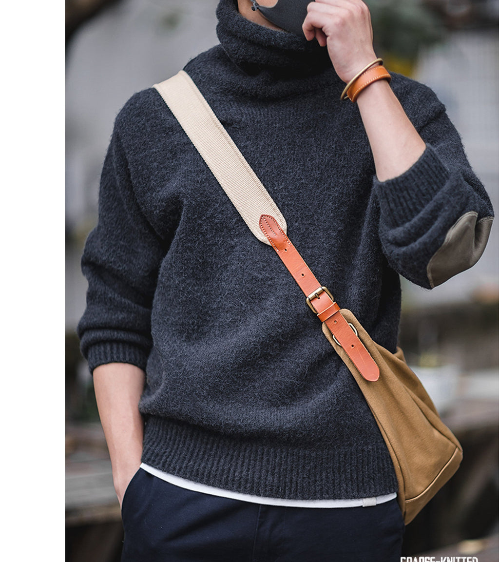 Warmer Herren-Rollkragenpullover – Lässiger Oversize-Schnitt aus Mohair