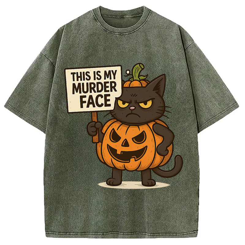 bbb This Is My Murder Face Washed T-Shirt