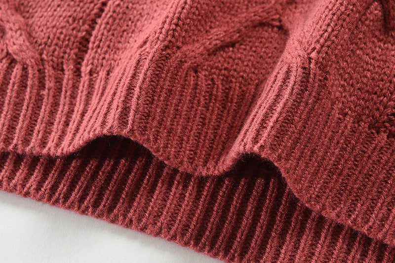 Warmer, kuscheliger Herren-Rollkragenpullover – lockeres Zopfmuster