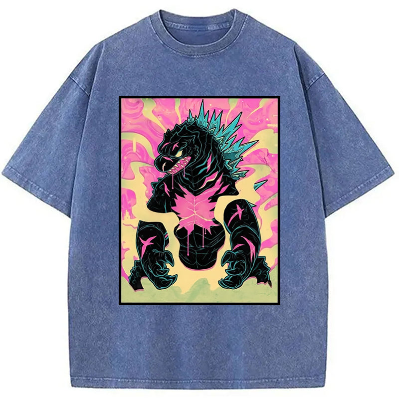 bbb Japanese Godzilla Graffiti Washed T-Shirt