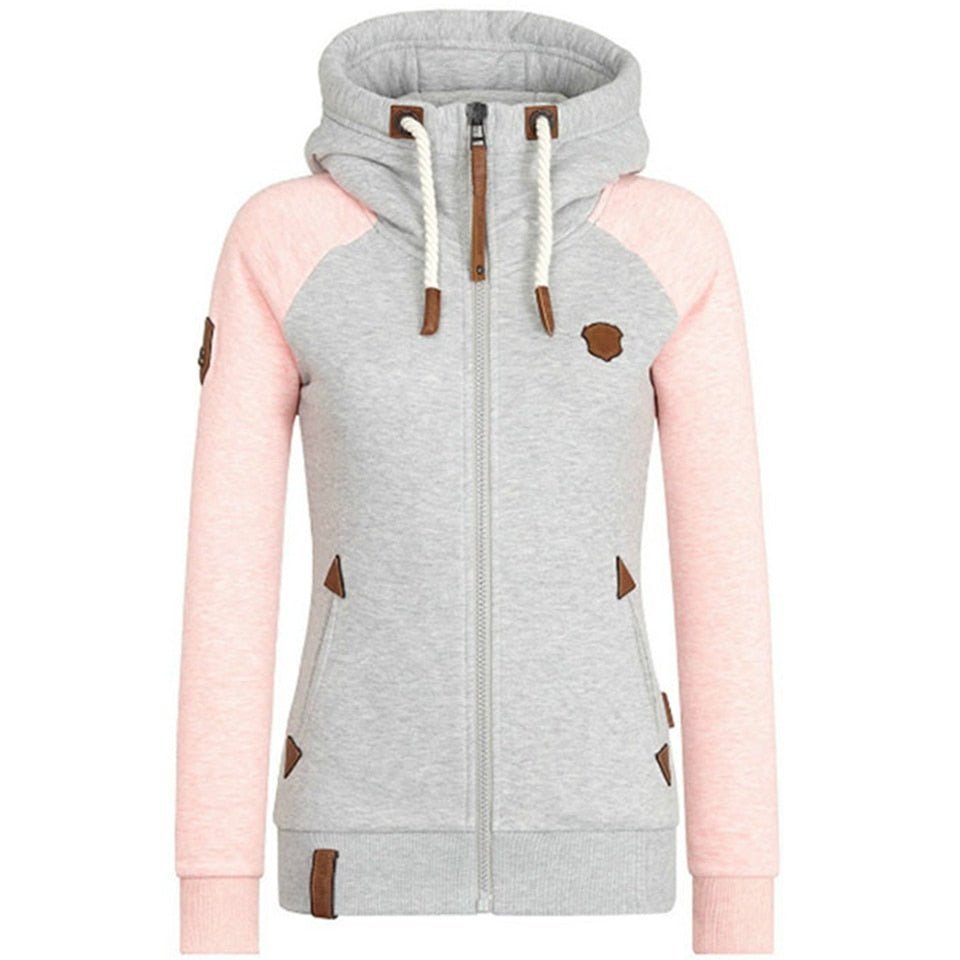 Weiche Damen-Hoodie-Jacke – Raglan, Baumwolle, Freizeit