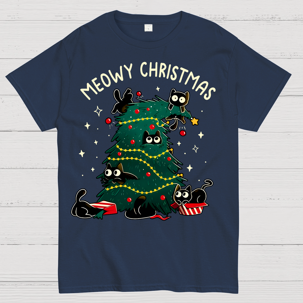 Meowy Christmas Funny Cats  T-Shirt