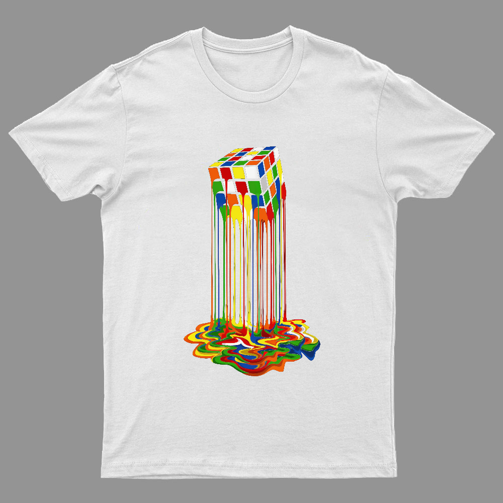 Rainbow Abstraction melted rubix cube y T-Shirt