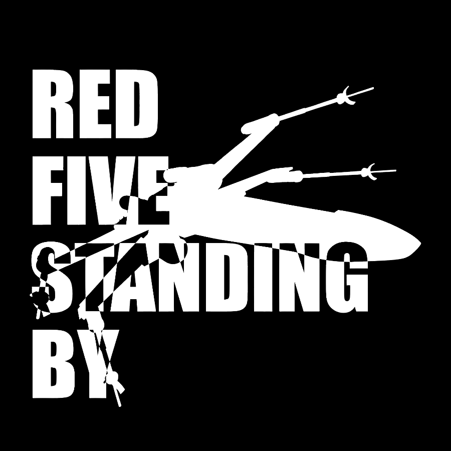 Red Five Standing By Retro  T-Shirt