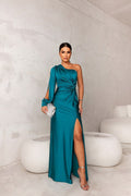 Elegant Satin Dress with Flattering Cut for Women's Cocktail and Formal Occasions