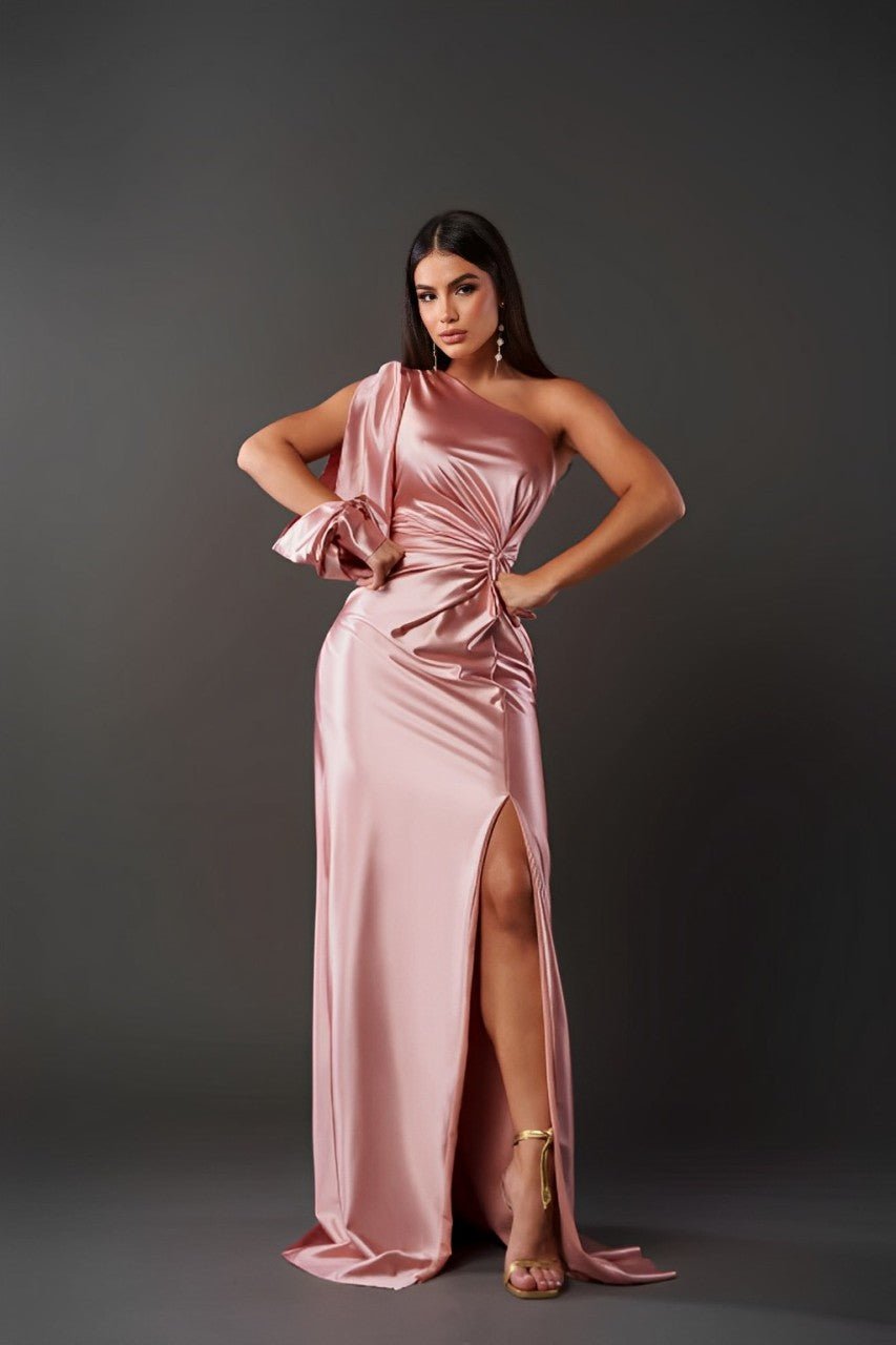 Elegant Satin Dress with Flattering Cut for Women's Cocktail and Formal Occasions
