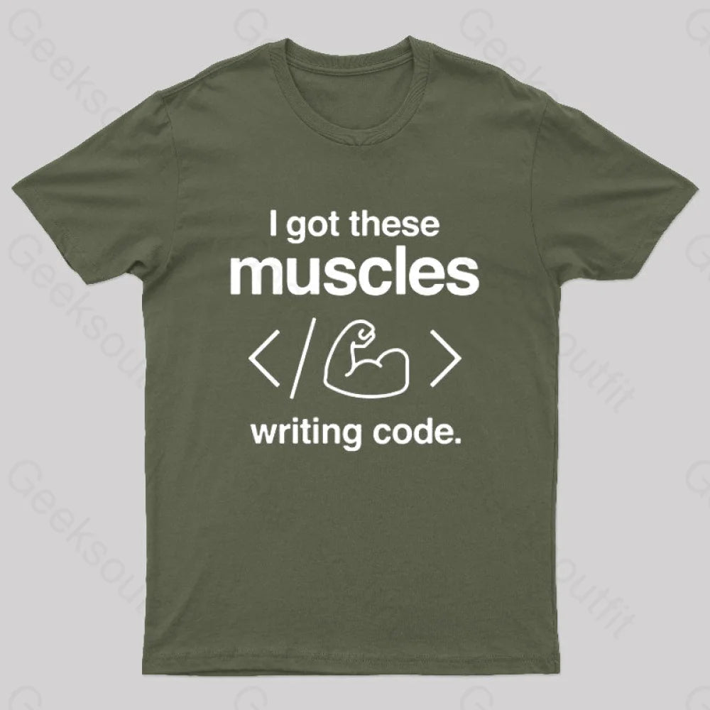 I Got These Muscles Writing Code Coding  T-Shirt