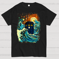 Great Kanagawa Wave And The Tardis  T-Shirt