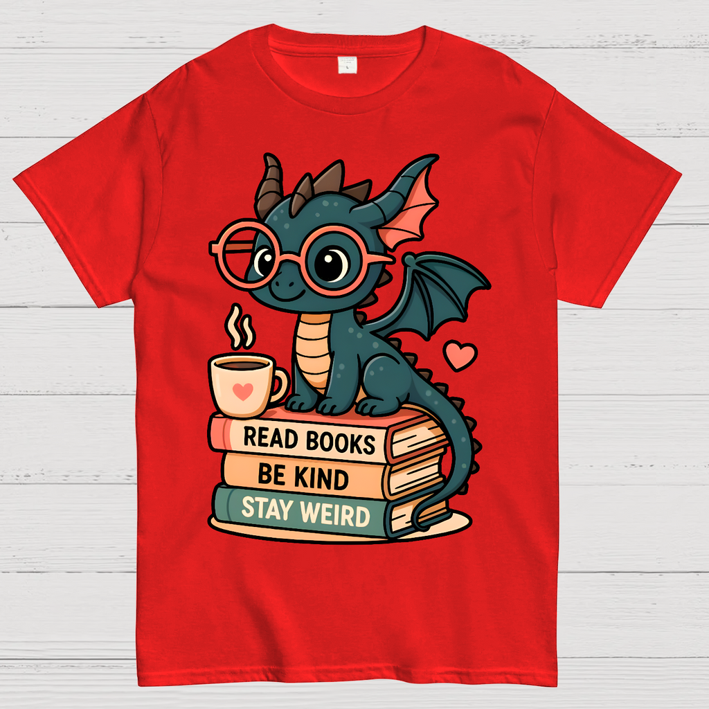 Dragons and Books - Kind and Weird  T-Shirt