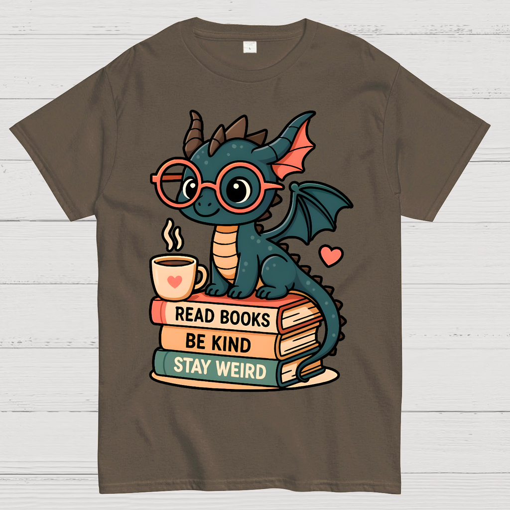 Dragons and Books - Kind and Weird  T-Shirt