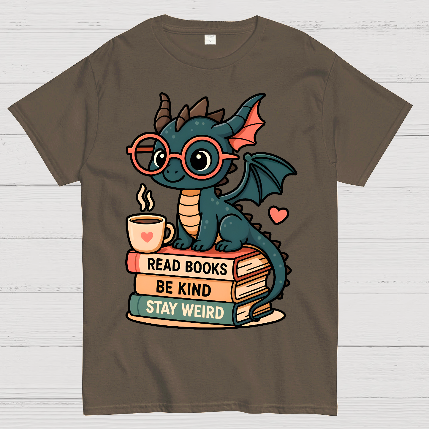 Dragons and Books - Kind and Weird  T-Shirt