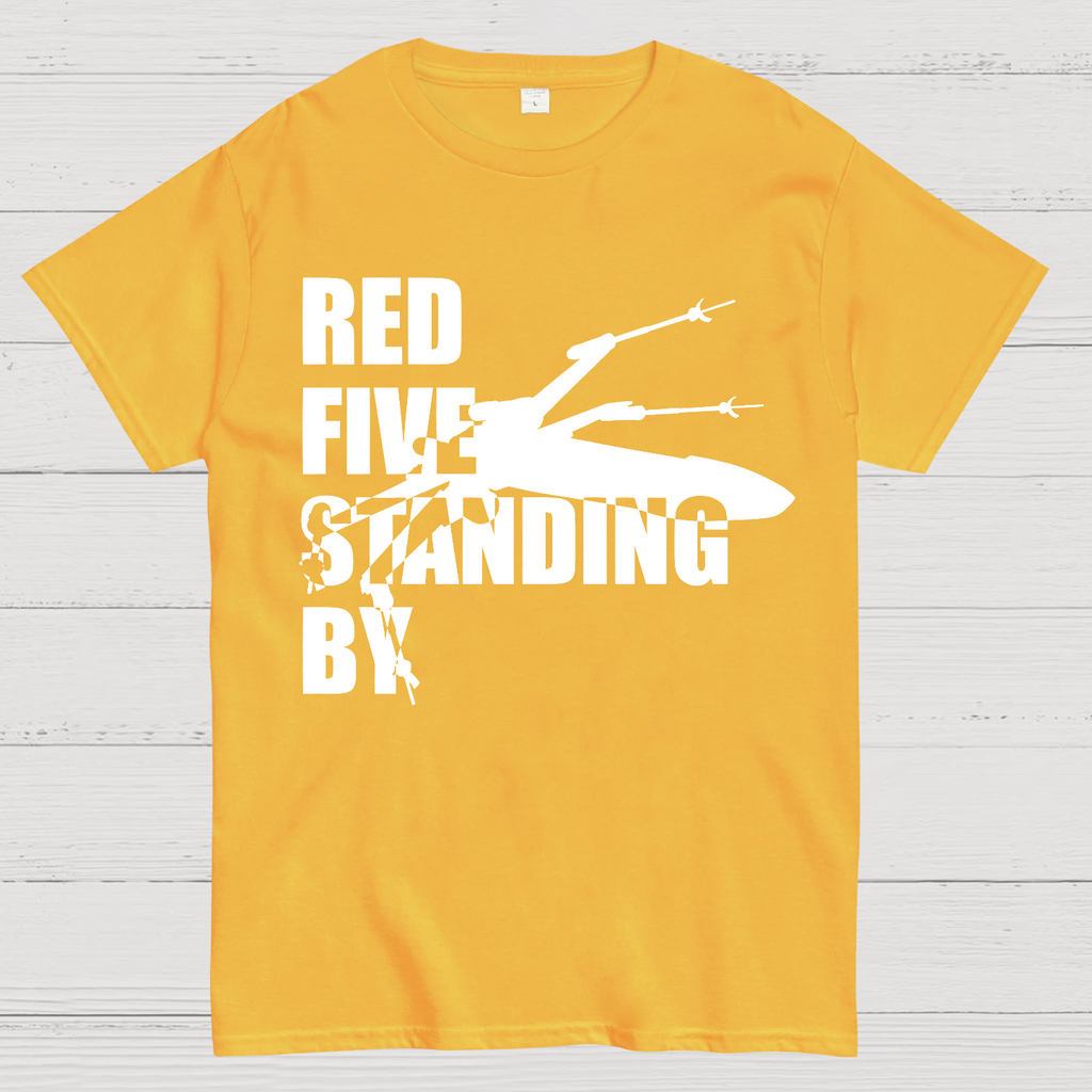 Red Five Standing By Retro  T-Shirt