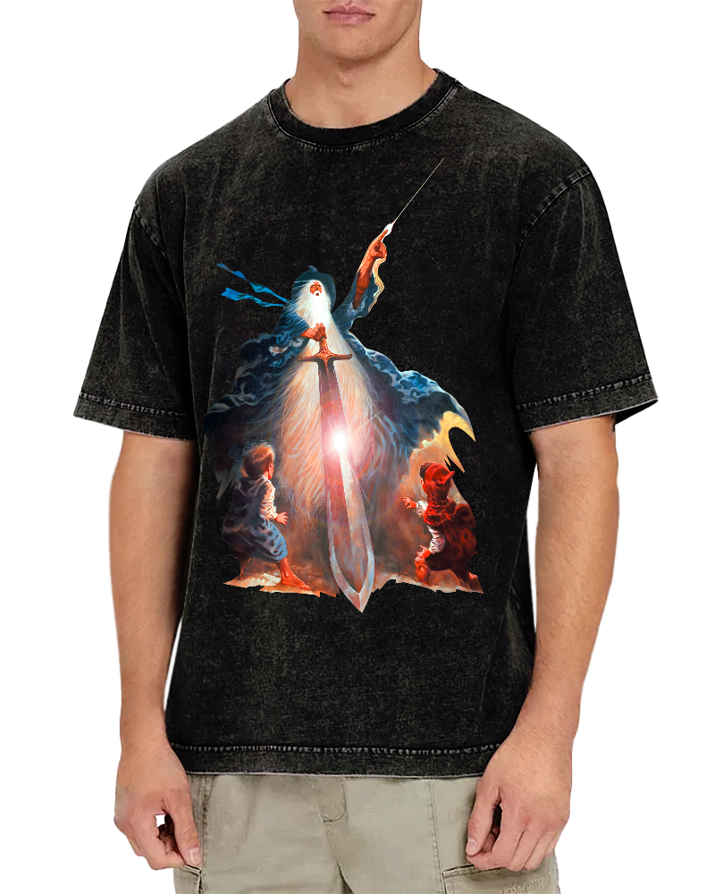 Retro Vintage Fantasy The Lord Of The Rings Unisex Vintage Distressed T-shirt