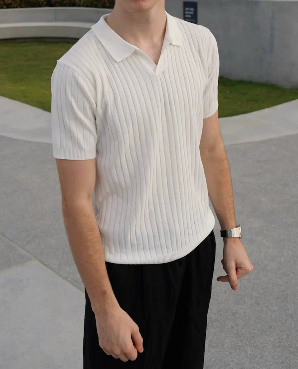 Schmal geschnittenes Herren-Poloshirt aus atmungsaktiver Baumwolle, Kurzarm, erhältlich in Schwarz, Weiß, Marineblau und Hellgrau, Größen XS bis 4XL