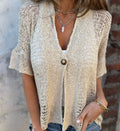 Lightweight Women's Cardigan Sweater, Airy Summer Layer for Casual Outings and Beach, Available in Multiple Sizes