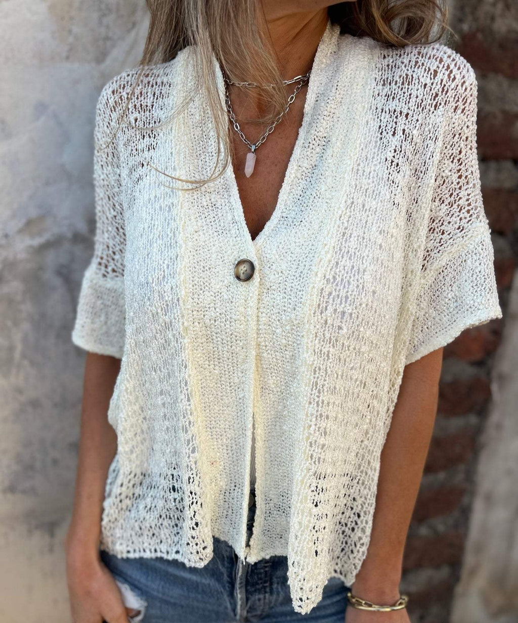 Lightweight Women's Cardigan Sweater, Airy Summer Layer for Casual Outings and Beach, Available in Multiple Sizes