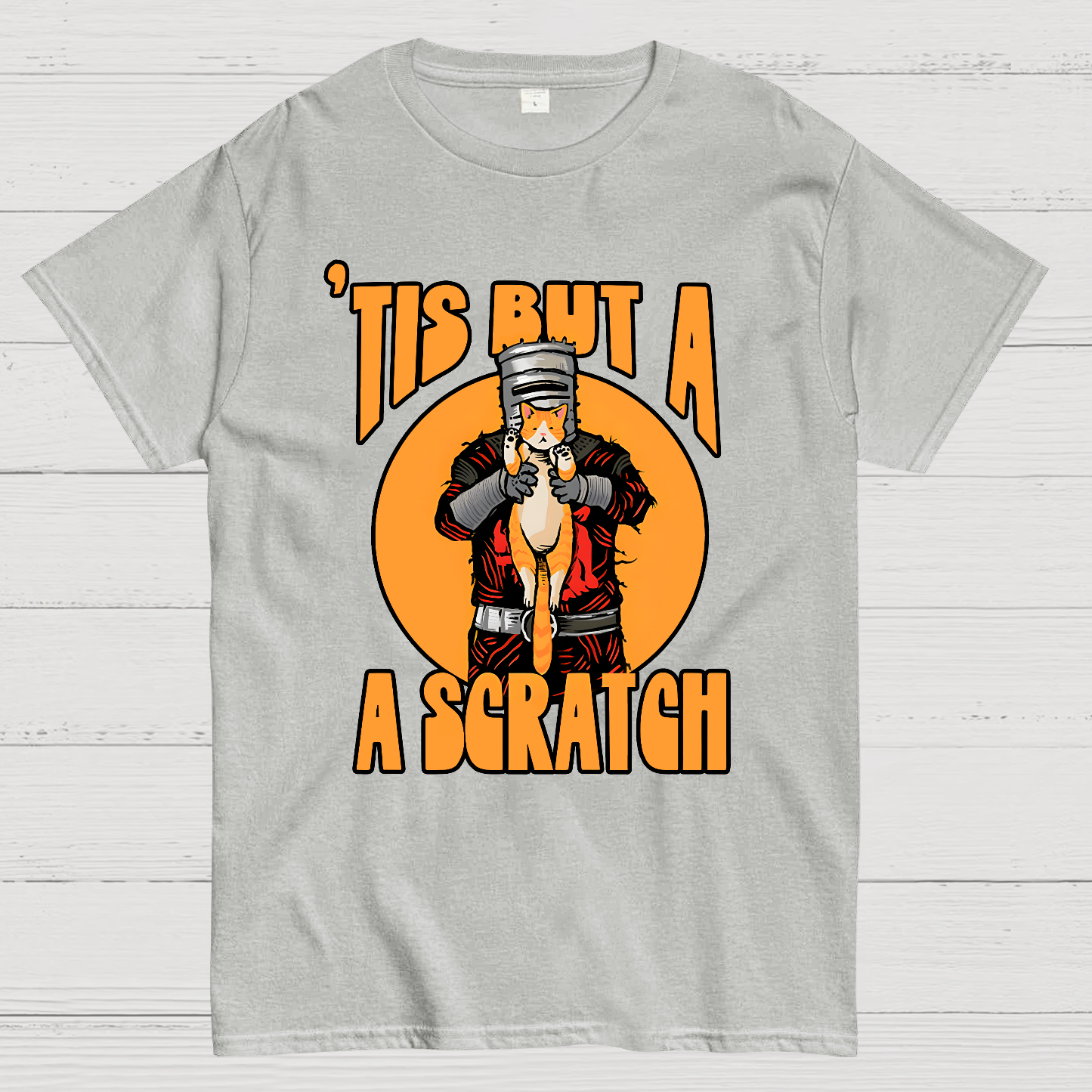Tis But A Scratch The Black Knight Vs Cat Knight & Kitten  T-Shirt