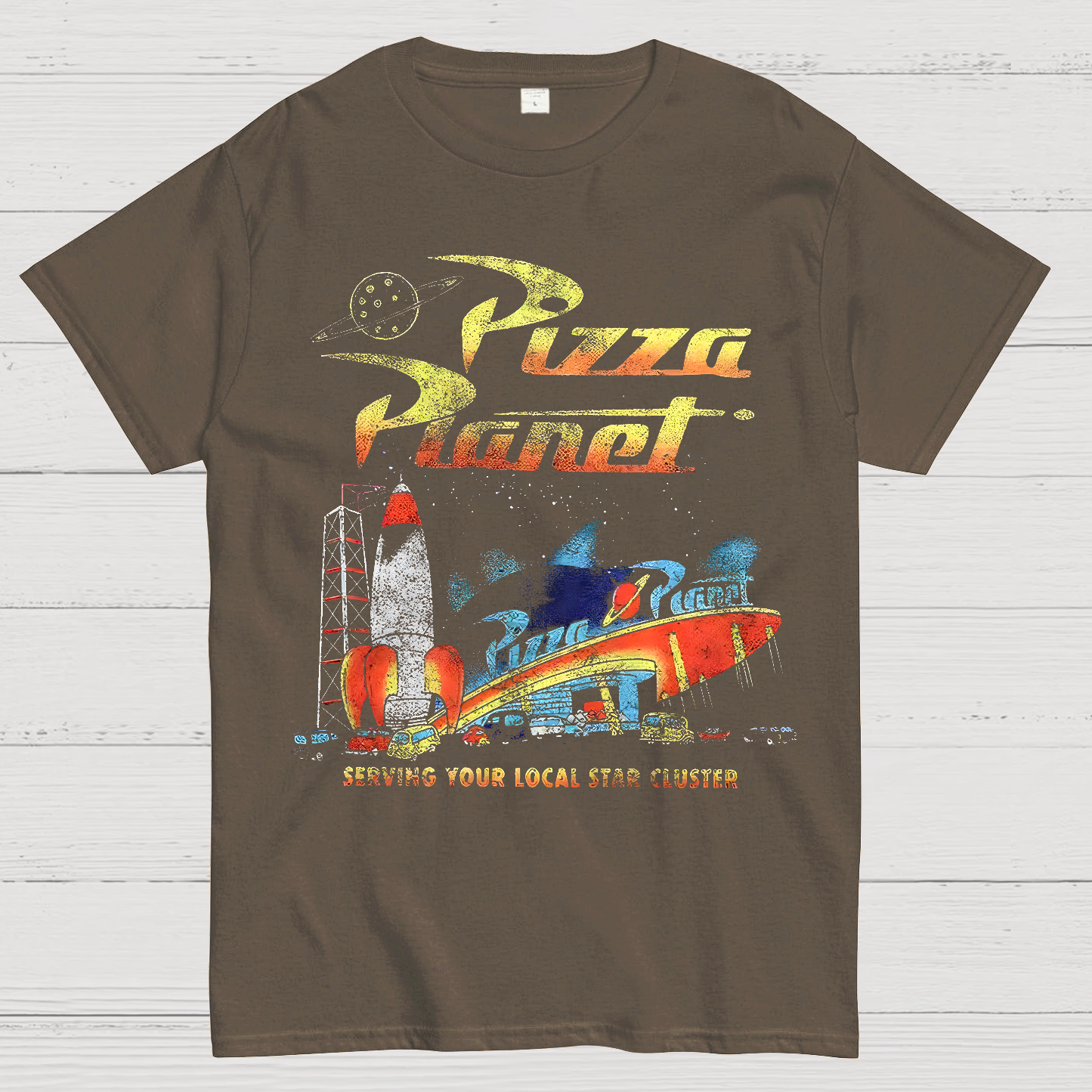 Retro Toy Story Pizza Planet Serving Your Local Star  T-Shirt