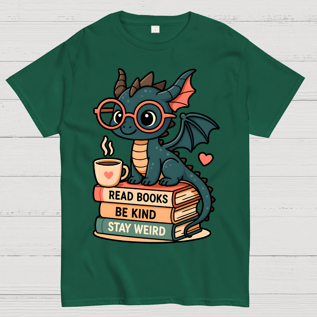 Dragons and Books - Kind and Weird  T-Shirt