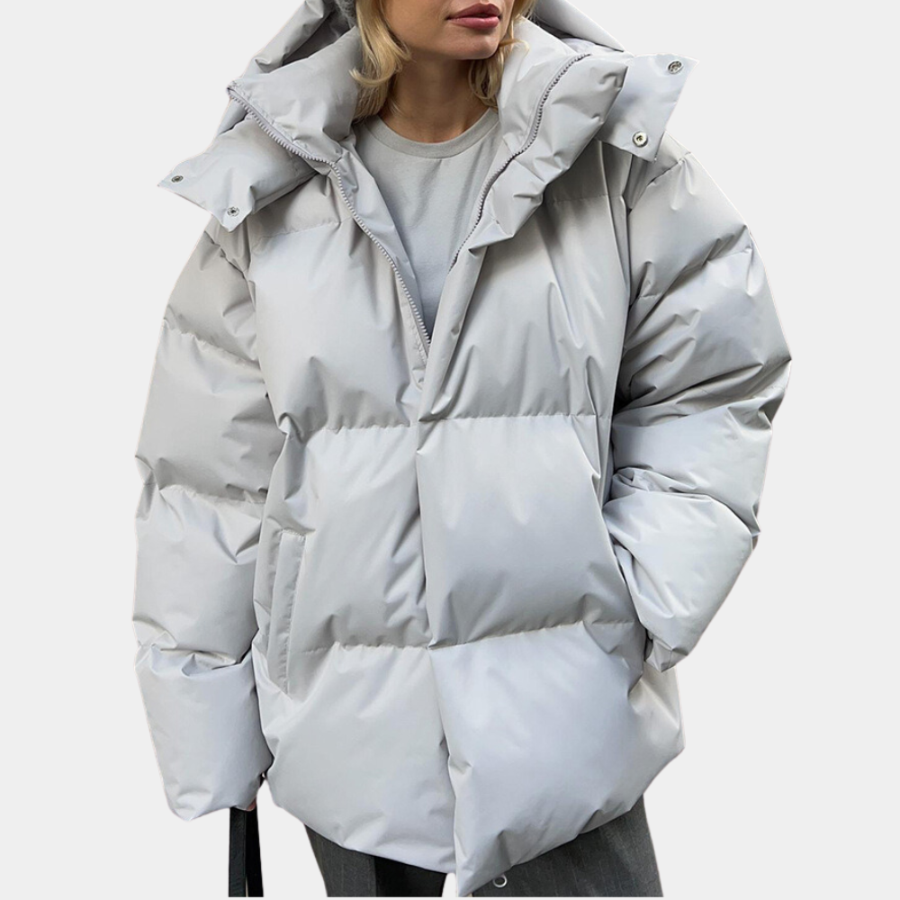 Warm Women's Puffer Jacket - Relaxed Quilted, For Winter