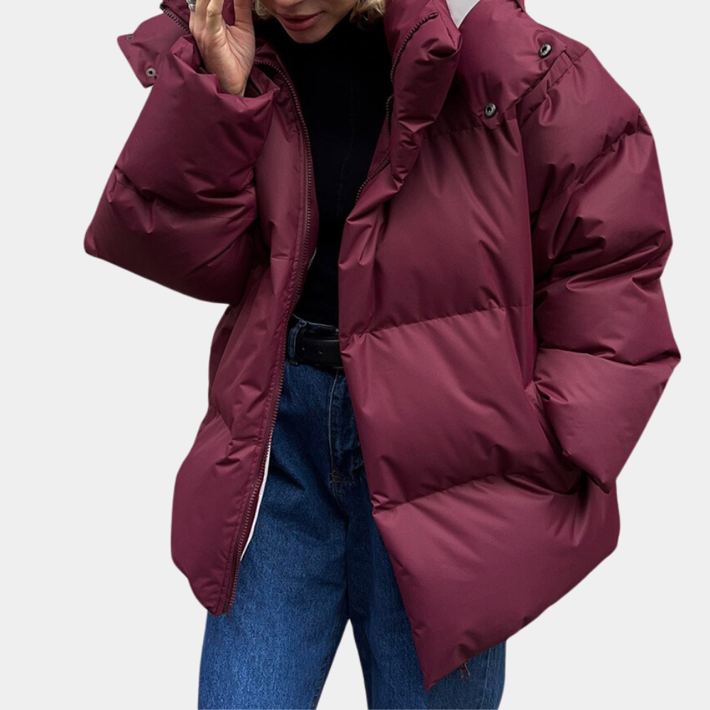 Warm Women's Puffer Jacket - Relaxed Quilted, For Winter