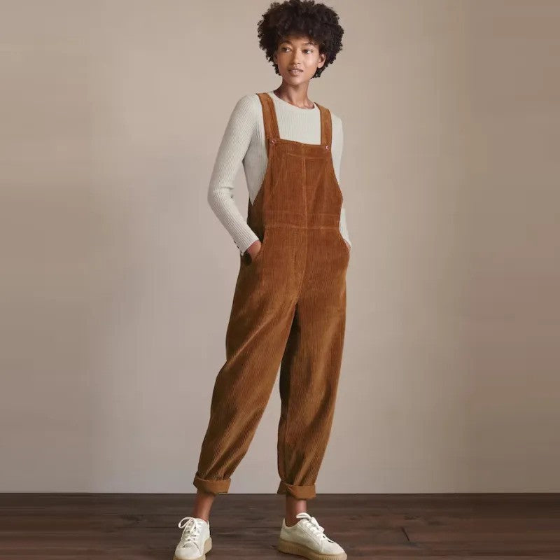 Vintage Overalls for Women, Relaxed Fit Full-Length with Adjustable Hem, Soft Comfortable Fashion in Various Colors