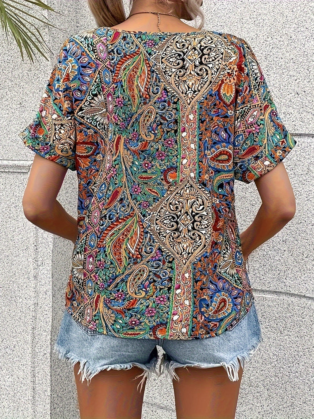 Floral Womens Blouse - Soft, Versatile Summer Top with Flattering Fit for Casual or Evening Wear