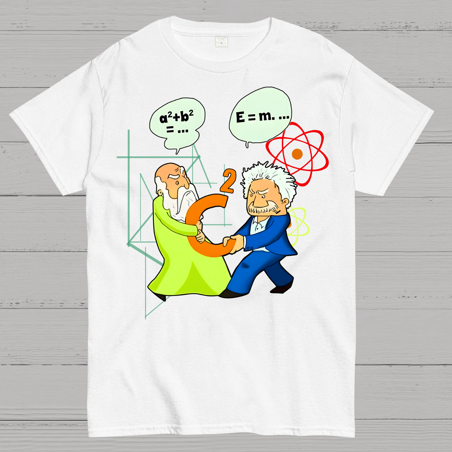 Albert Einstein Pythagoras Physics Mathematics Science  T-Shirt