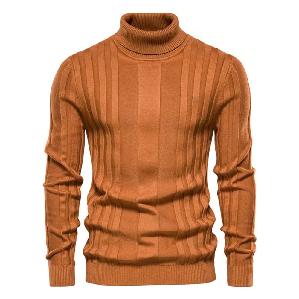 Fitted Men’s Turtleneck Sweater - Slim Knit For Winter