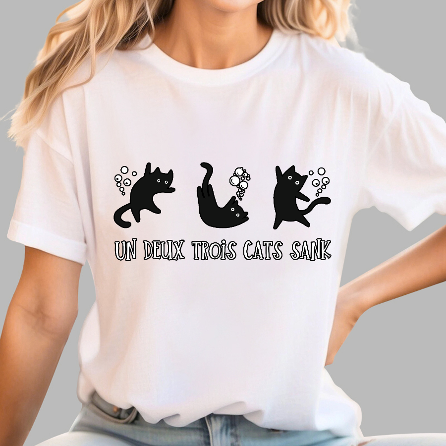 Un Deux Trois Cats Sank  T-Shirt