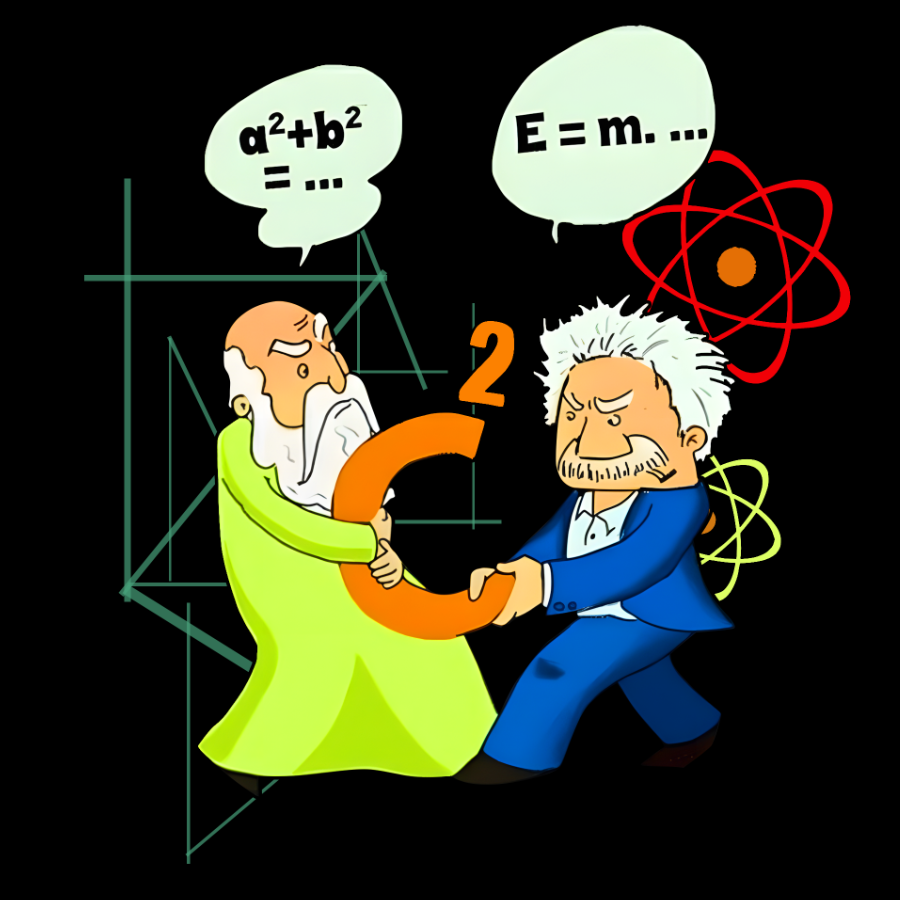 Albert Einstein Pythagoras Physics Mathematics Science  T-Shirt
