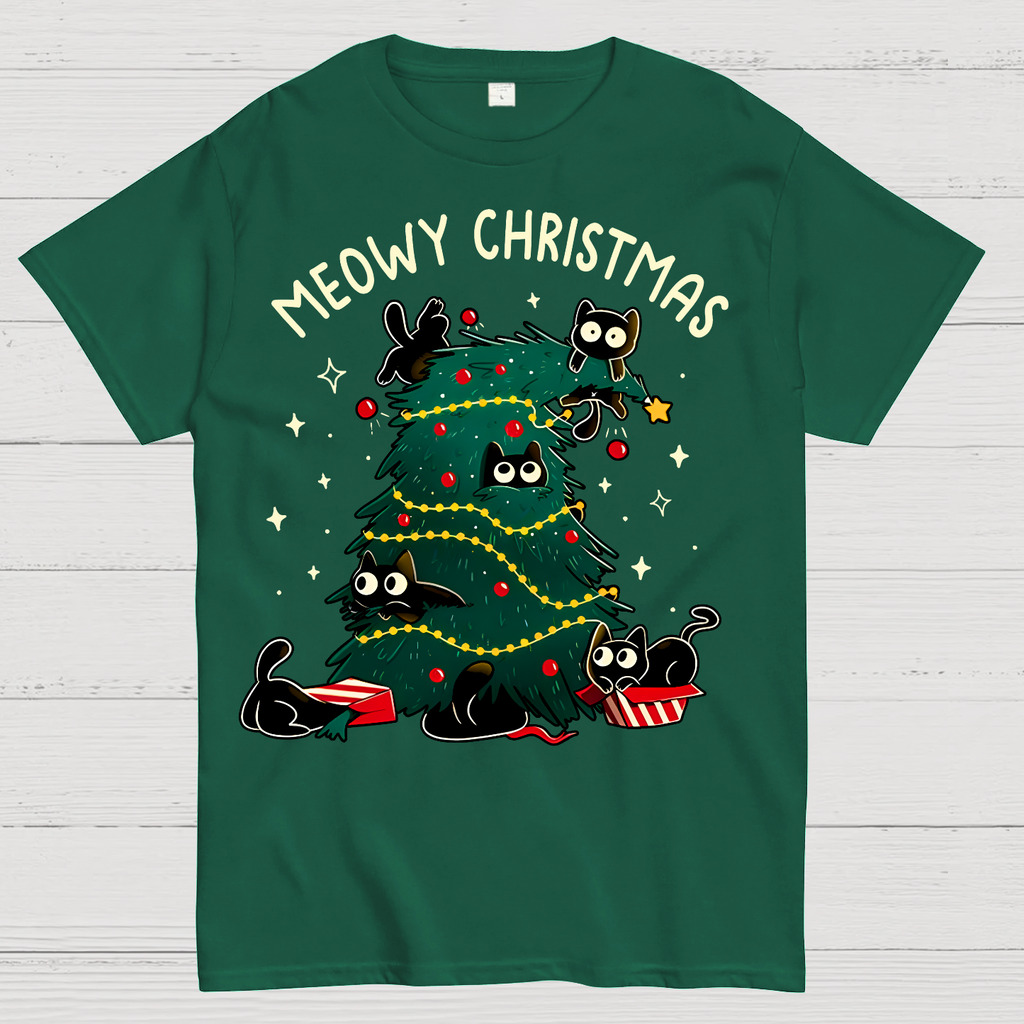 Meowy Christmas Funny Cats  T-Shirt