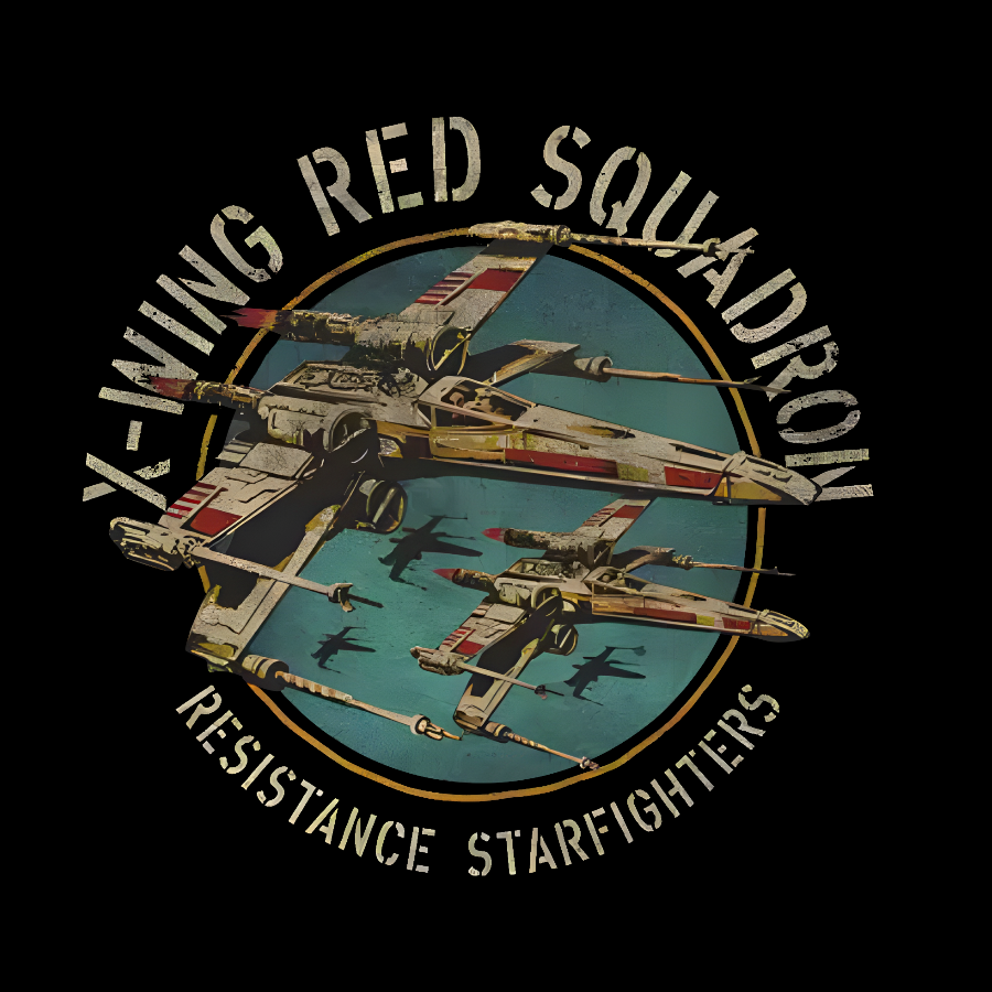 Star Battles X-Wing Squadron Faded Portrait  T-Shirt