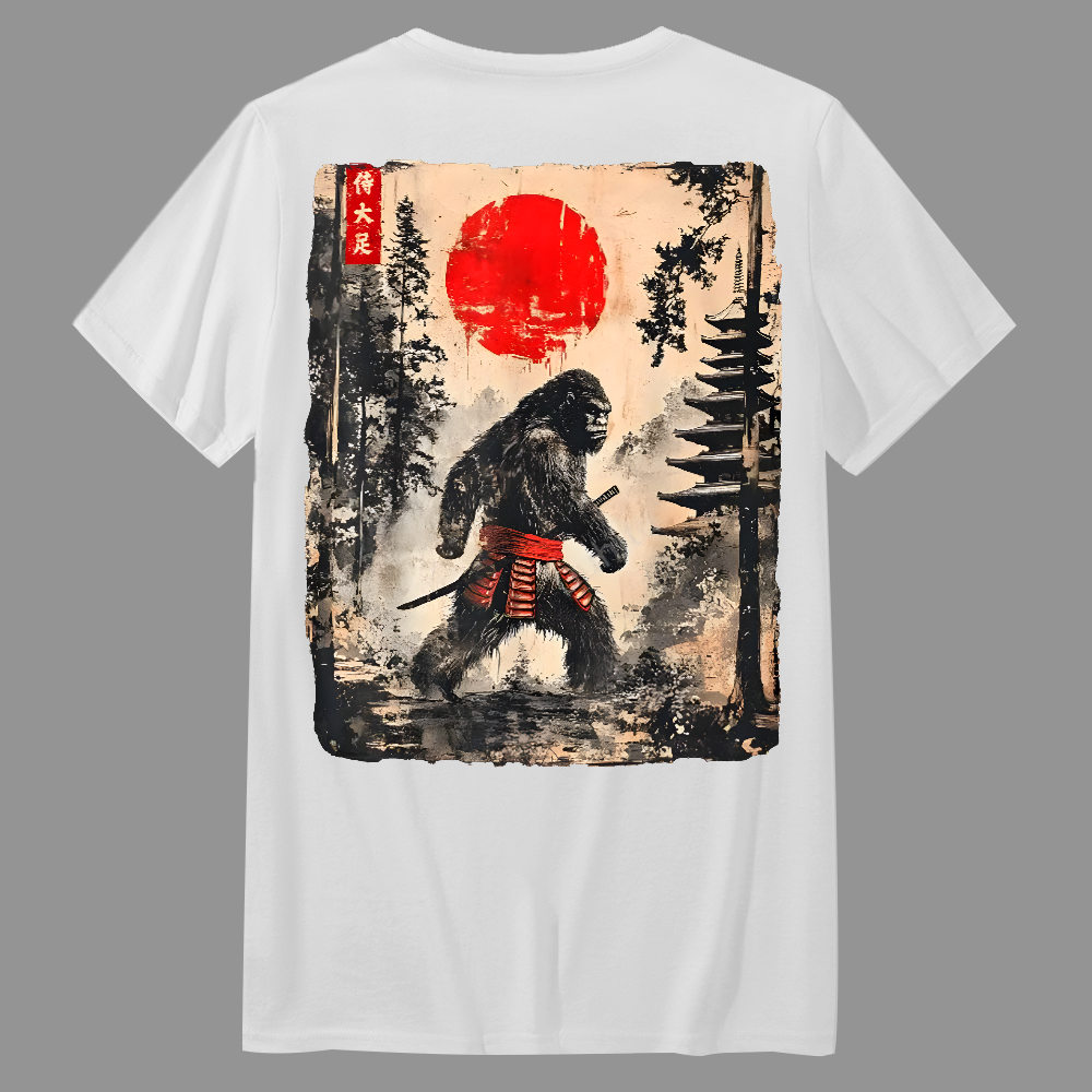 Funny Samurai Ukiyo-e Vintage Graphic  T-Shirt