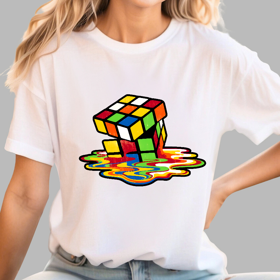 Retro Rubik's Cube Design  T-Shirt