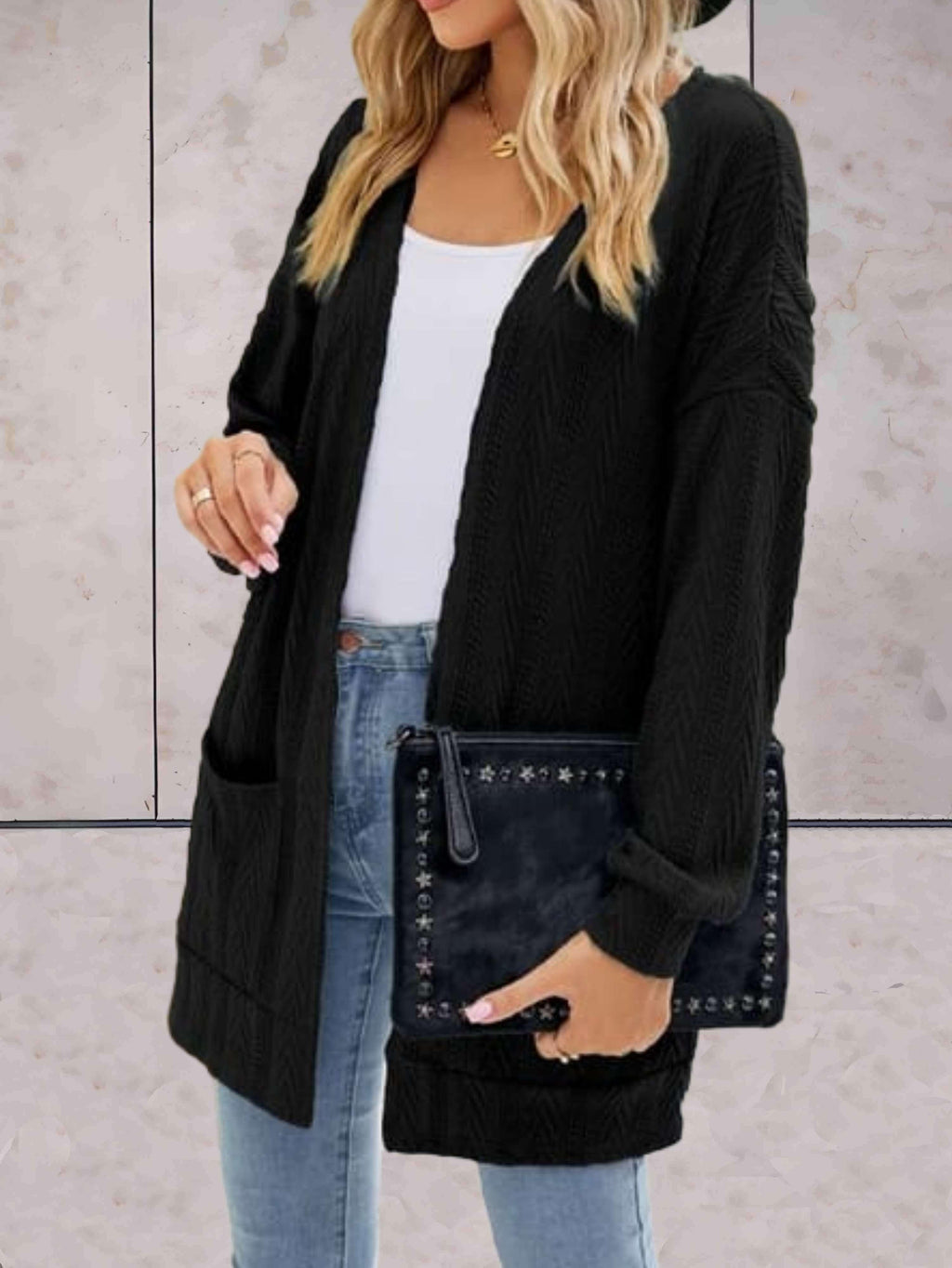 Soft Cozy Women’s Long Cardigan – Open Front Knit, Casual