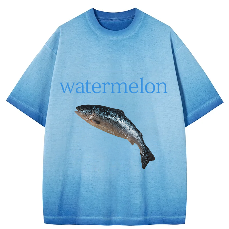 bbb Watermelon Fish Gradient Washed T-Shirt