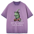 bbb Frog Riding A Balance Scooter Gradient Washed T-Shirt