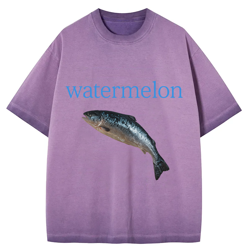 bbb Watermelon Fish Gradient Washed T-Shirt