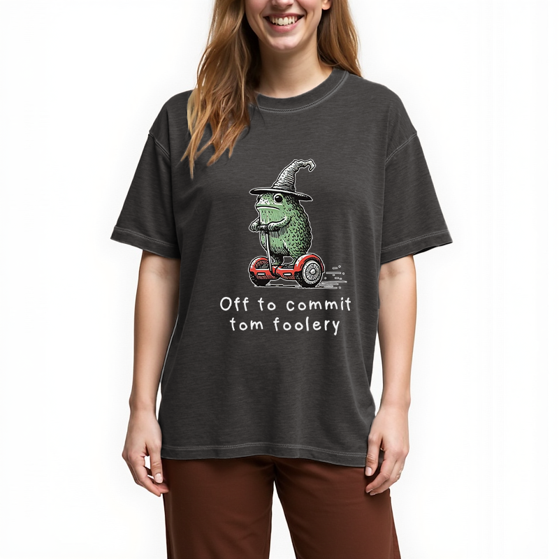 bbb Frog Riding A Balance Scooter Gradient Washed T-Shirt