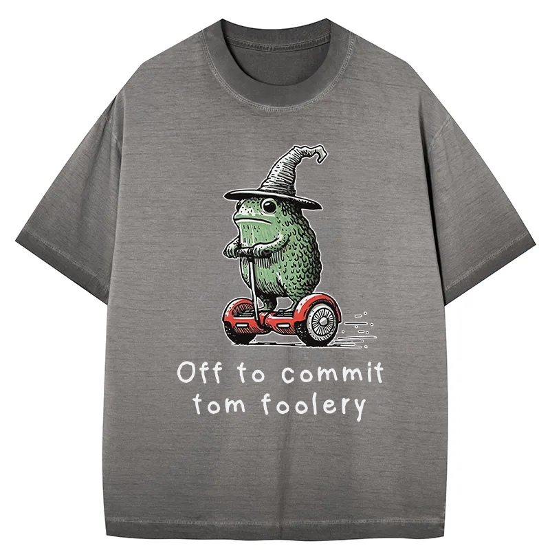 bbb Frog Riding A Balance Scooter Gradient Washed T-Shirt