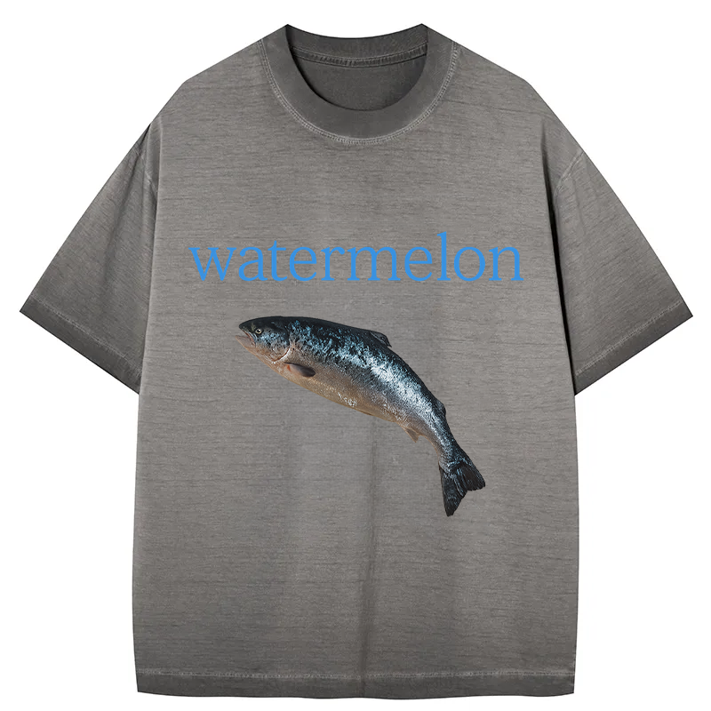 bbb Watermelon Fish Gradient Washed T-Shirt