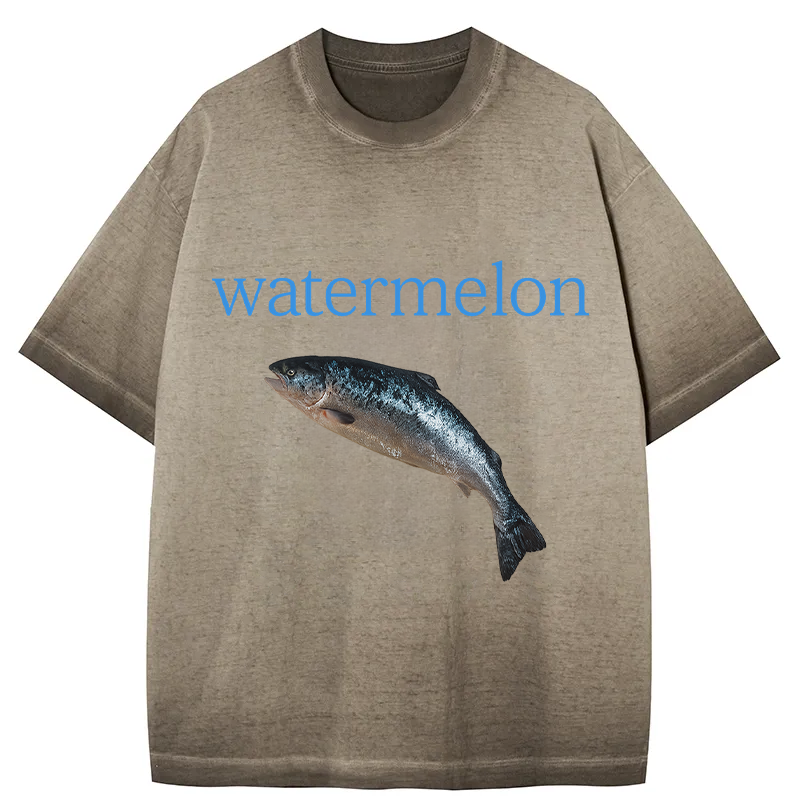 bbb Watermelon Fish Gradient Washed T-Shirt