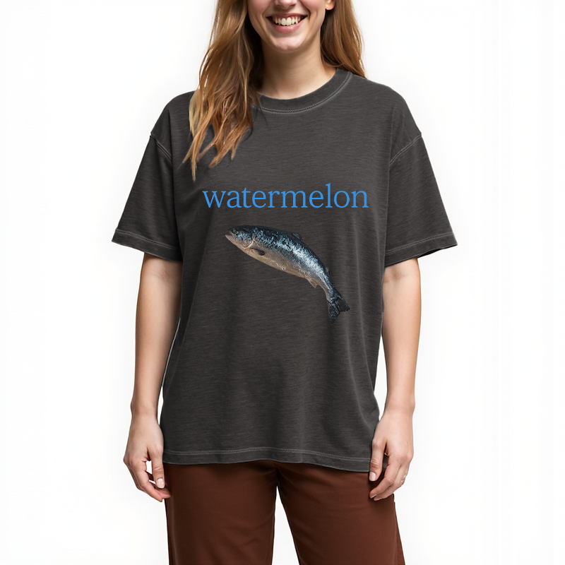 bbb Watermelon Fish Gradient Washed T-Shirt