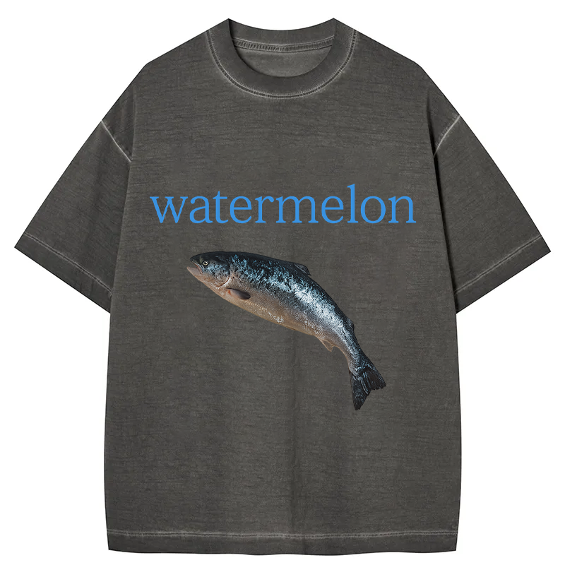 bbb Watermelon Fish Gradient Washed T-Shirt