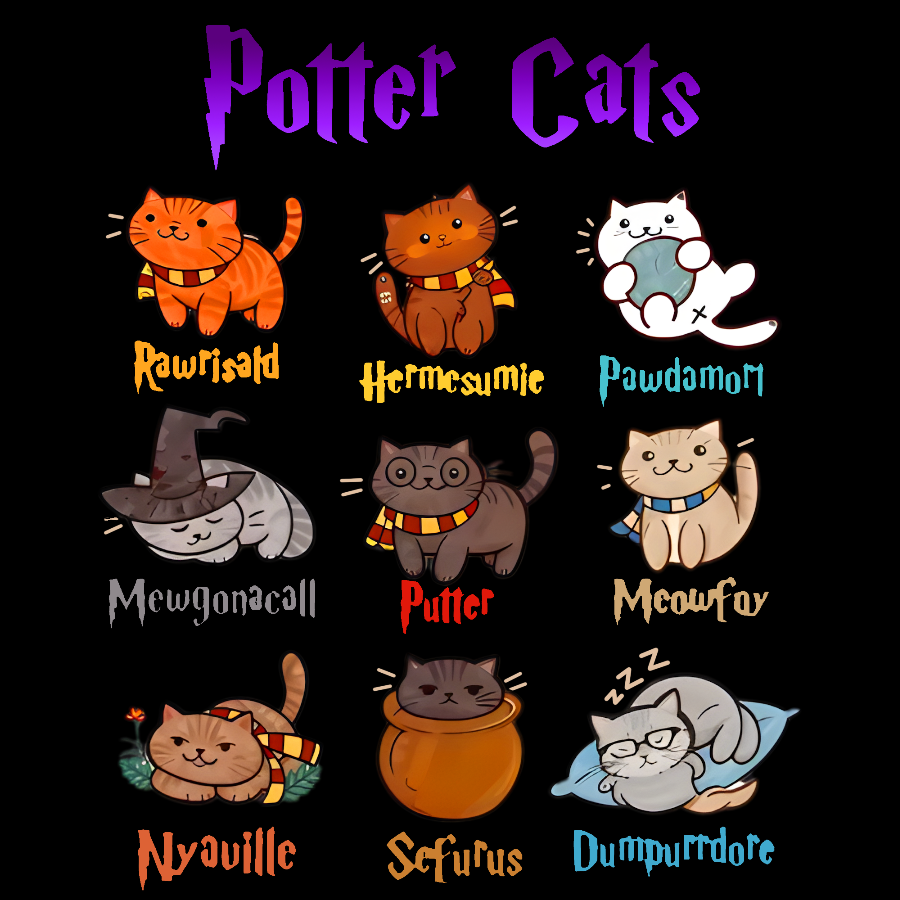 Potter Cats  T-Shirt