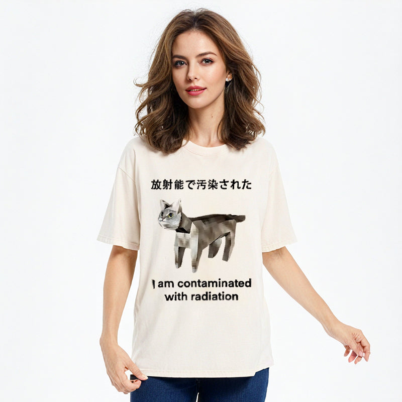 bbb Cat Contaminated By Radiation Washed T-Shirt