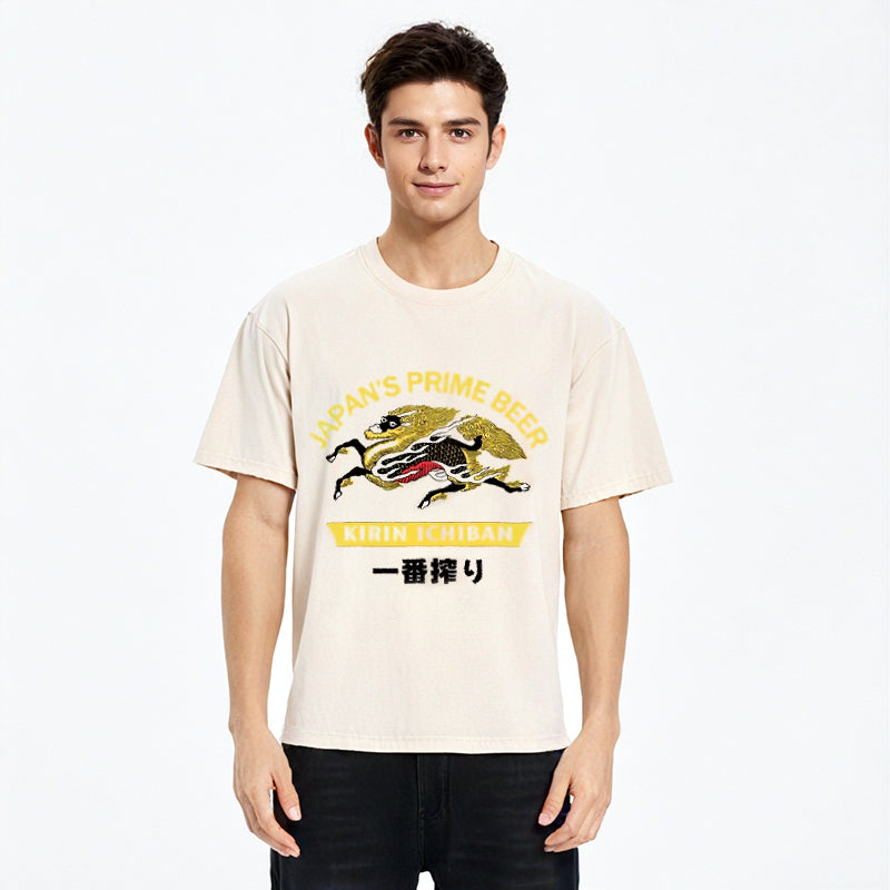 bbb Kirin Ichiban Beer Logo Japanese Washed T-Shirt