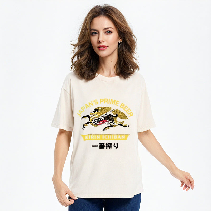bbb Kirin Ichiban Beer Logo Japanese Washed T-Shirt